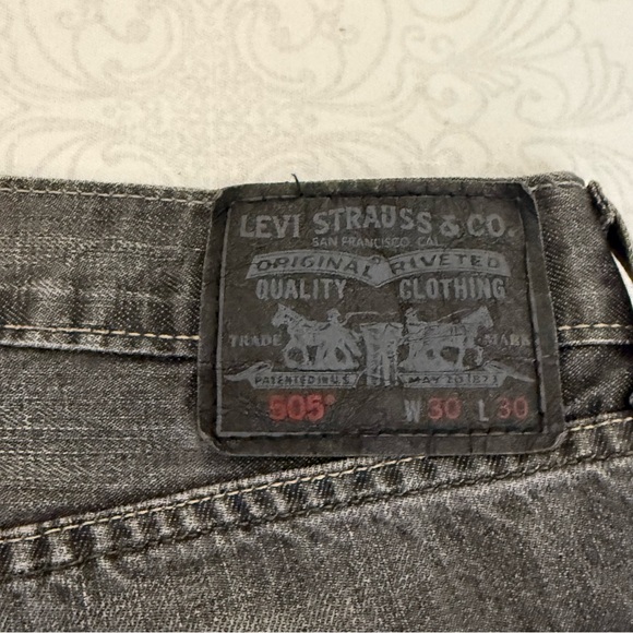 Levi’s 505 Straight Fit Black Wash Jeans Size 30x30 - Picture 7 of 10